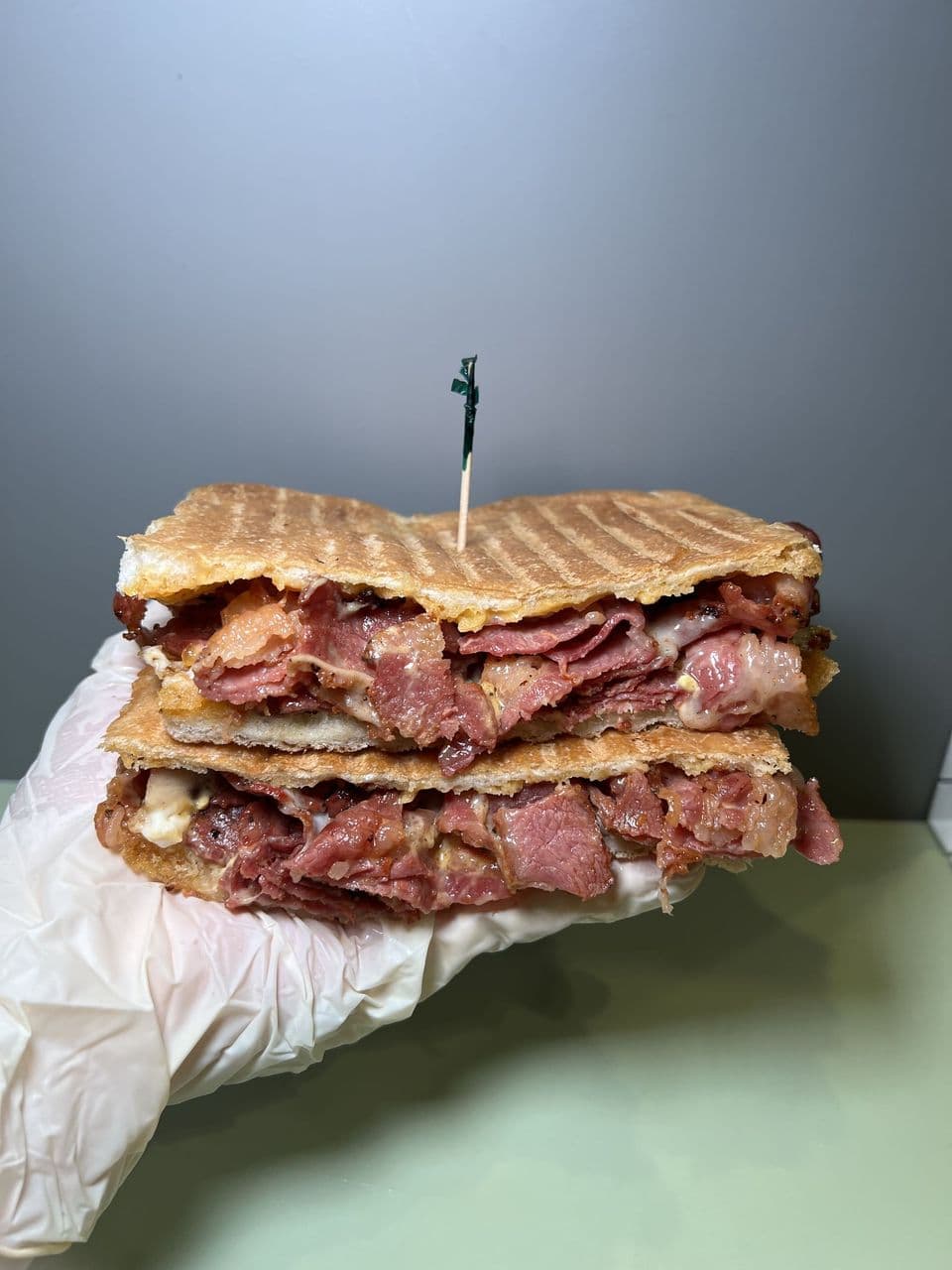 Breakfast Pastrami sandwich at Toasted Cafe — the Father's Day plate