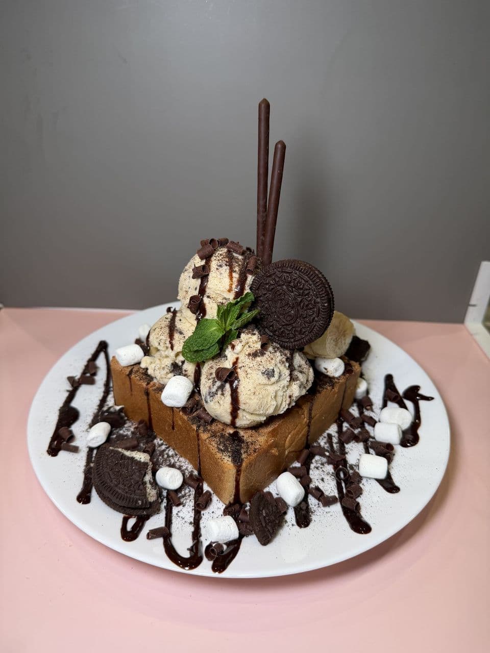 Cookies 'n' Creme at Toasted Cafe in Montrose — Cookies 'n' creme ice cream, oreos, toaster pastries, marshmallows, whip cream, banana.