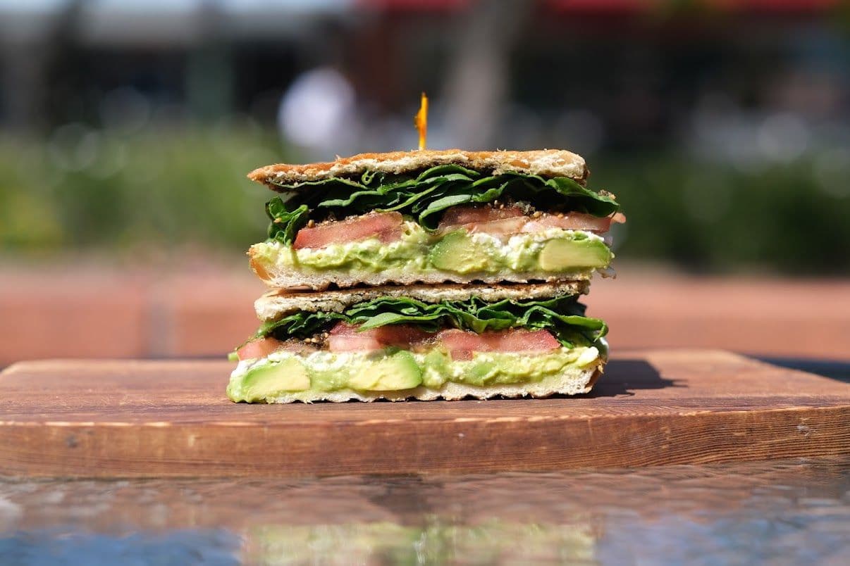 Za'atar at Toasted Cafe in Montrose — Za'atar spread and avocado with feta, spinach and tomato.